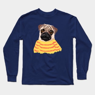 Big-Eyed Cute Pug Dog Long Sleeve T-Shirt